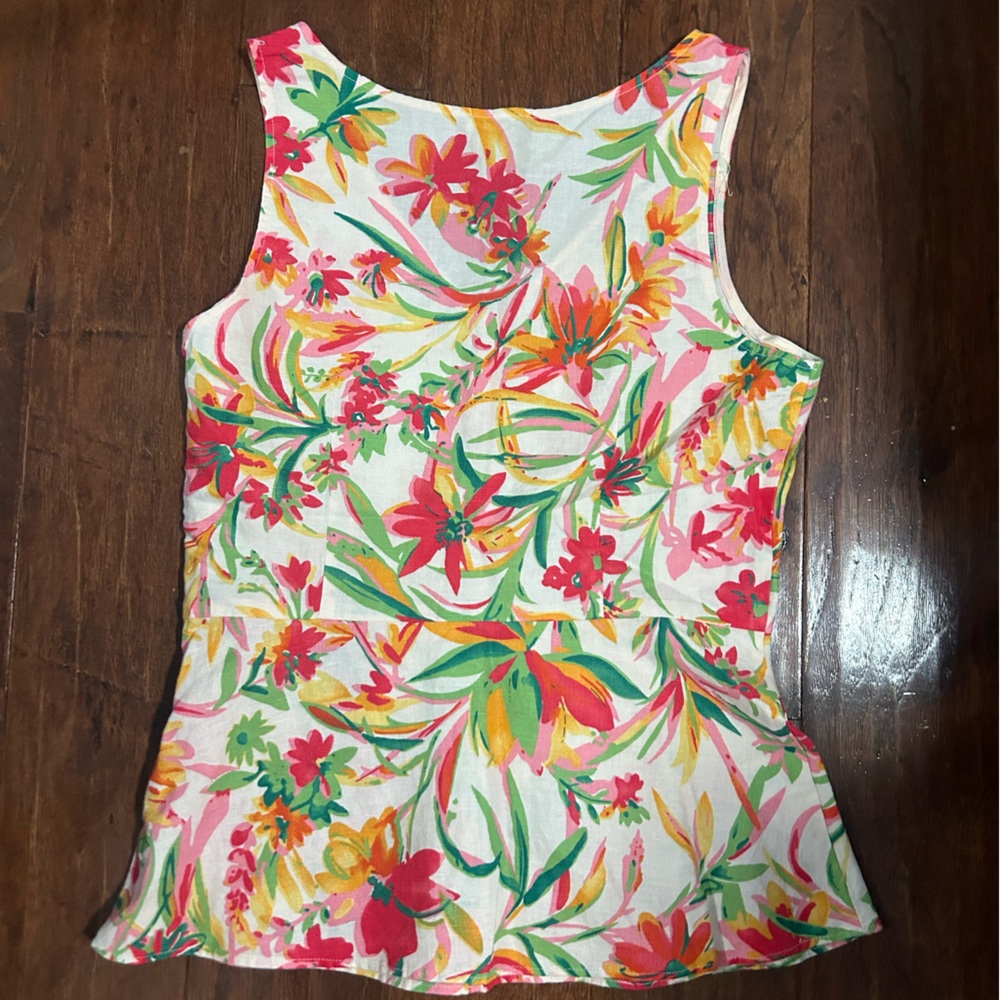 J. Crew Pink and Yellow Floral Top - Picture 2 of 4
